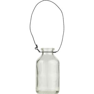 IB LAURSEN Závěsná vázička Bottle Wire 30 ml, čirá barva, sklo