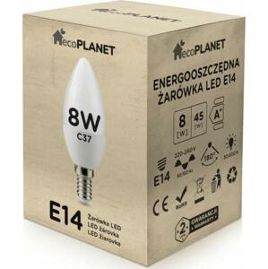 ecoPLANET LED žárovka E14 svíčka 8W 700lm - studená bílá