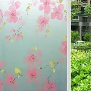 Samolepící fólie transparentní květy růžové 45 cm x 10 m
