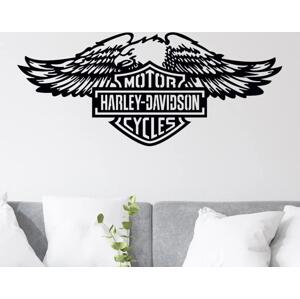 Živá Zeď Samolepka na zeď Harley Davidson orel Barva: černá