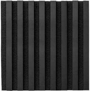 Dekorační panely, černý mat 3D lamely na filcovém podkladu, rozměr 30 x 30 cm, IMPOL TRADE