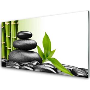 Obraz na skle Bambus Kameny Zen Umění 125x50 cm