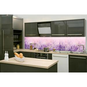 DIMEX | Fototapeta do kuchyně Levandule KI-260-124 | 260 x 60 cm | fialová, růžová