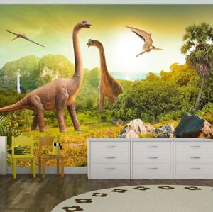 Samolepící fototapeta - Dinosauři pro děti 147x105