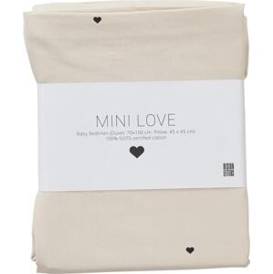 DESIGN LETTERS Dětské povlečení Mini Love 70 x 100 cm, béžová barva, textil