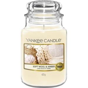 Yankee Candle Svíčka Yankee Candle 623 g - Soft Wool & Amber, krémová barva, sklo, vosk