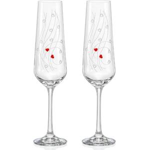 Crystalex sklenice na šampaňské Sparkly Love 200 ml 2KS