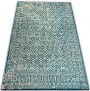 koberec VINTAGE 22209/644 tyrkysovo krémový, recyklovatelná bavlna velikost 200x290 cm | krásné koberce cz