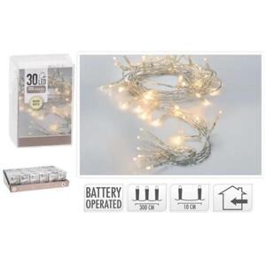 Vánoční LED osvětlení na baterie - 30 LED - teplá bílá