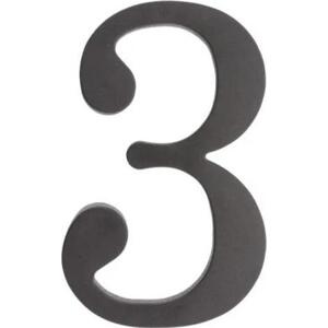PSG 64.133 - plastová 3D číslice 3, číslo na dům, výška 180 mm, černá