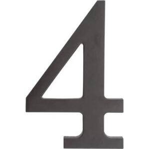 PSG 64.134 - plastová 3D číslice 4, číslo na dům, výška 180 mm, černá
