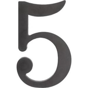 PSG 64.135 - plastová 3D číslice 5, číslo na dům, výška 180 mm, černá