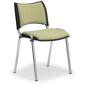 Konferenční židle SMART - chromované nohy, zelená