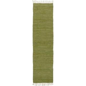 IB LAURSEN Bavlněný běhoun na podlahu Green 250 x 60 cm, zelená barva, textil