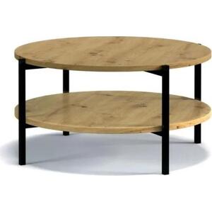 Kulatý konferenční stolek s úložným prostorem VILEM - dub artisan