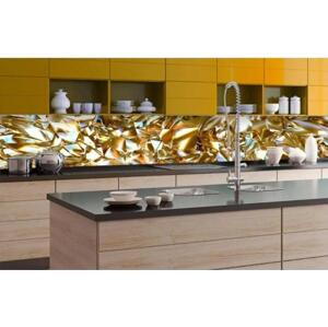 DIMEX | Fototapeta do kuchyně Zlatý krystal KI-350-072 | 350 x 60 cm | bílá, zlatá