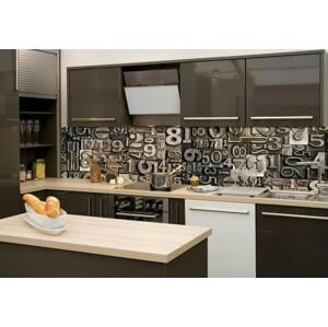 DIMEX | Fototapeta do kuchyně Číslice KI-260-077 | 260 x 60 cm | béžová, černá, šedá