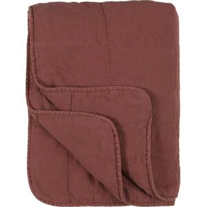 IB LAURSEN Prošívaný přehoz Rust 130 × 180 cm, červená barva, textil