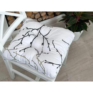 Písecké lůžkoviny Sedák na židli - Větvičky bílé