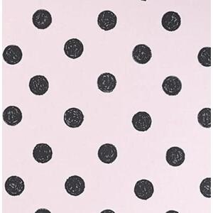 Růžová vliesová tapeta s puntíky 356061, Black&Light,Eijffinger