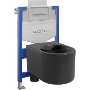 Mexen WC podomítkový set Felix XS-U stojan s WC mísou Sofia, Matná černá - 6853354XX85