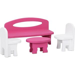 Damzaan Růžový/bílý dětský obývací set Vendea