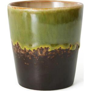 HK living Kameninový hrnek 70's Algae 180 ml, zelená barva, keramika