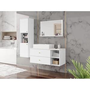 Koupelnový nábytek Kiegi II, Barva: biały mat / biały mat + marmur bianco, Sifon k umyvadlu: ano, Umyvadlo: ano