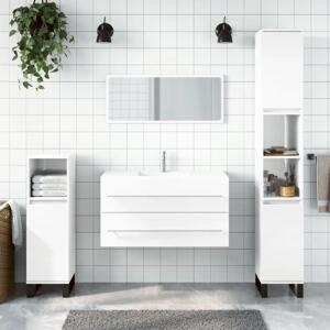 vidaXL Koupelnová skříňka se zrcadlem kompozitní dřevo [833881] Barva: bílá s vysokým leskem
