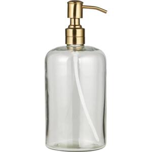 IB LAURSEN Skleněný dávkovač na mýdlo Brass Large, stříbrná barva, sklo
