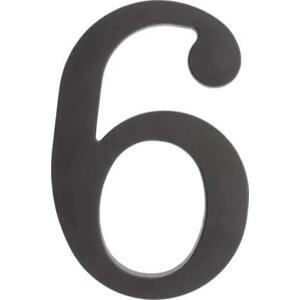 PSG 64.136 - plastová 3D číslice 6, číslo na dům, výška 180 mm, černá