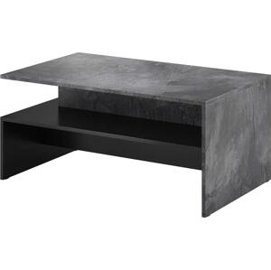 Konferenční stolek Baros 99 z polka 100 cm - tmavý beton / schiefer / Černý