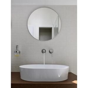 Naepovací kulaté zrcadlo do koupelny - ⌀ 60 cm s leštěnou hranou - Pure Ronde