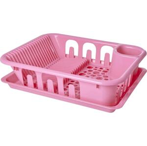 rice Plastový odkapávač na nádobí Pink, růžová barva, plast