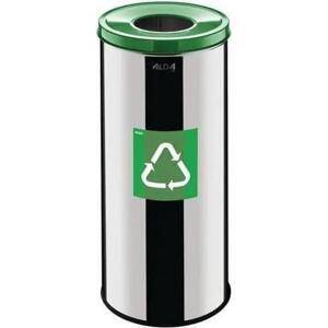Alda Kovový odpadkový koš Prestige EKO na tříděný odpad, objem 45 l, zelený