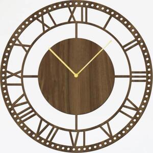 dřevo života Nástěnné dřevěné hodiny BIG BANG Barevný vzor: Ořech, Velikost hodin: 35x35