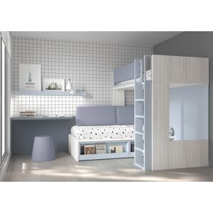 ROS1 49mood - Dětský pokoj s patrovou postelí a spodní postelí se 2 zásuvkami