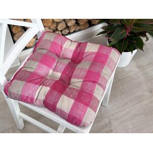 Písecké lůžkoviny Sedák na židli - Káro růžové