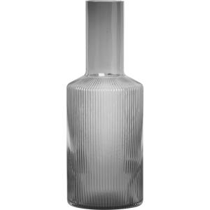 ferm LIVING Skleněná karafa Ripple Smoked grey 900 ml, šedá barva, sklo
