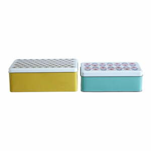 Dekorativní kovové úložné boxy s víkem v sadě 2 ks Joni – Premier Housewares