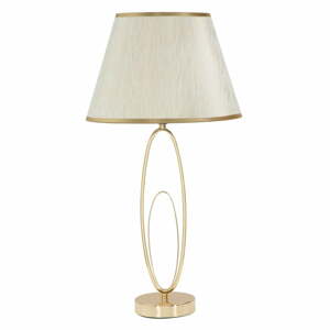 Bílá stolní lampa s konstrukcí ve zlaté barvě Mauro Ferretti Glam Flush