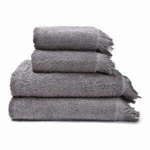Sada 2 šedých ručníků a 2 osušek ze 100% bavlny Bonami Selection, 50 x 90 + 70 x 140 cm