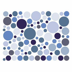 Sada 100 modrých nástěnných samolepek Ambiance Round Stickers