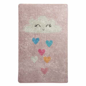 Růžový dětský protiskluzový koberec Chilai Baby Cloud, 100 x 160 cm