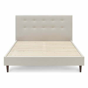 Béžová dvoulůžková postel Bobochic Paris Rory Dark, 160 x 200 cm