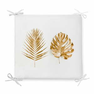 Podsedák s příměsí bavlny Minimalist Cushion Covers Golden Leaves, 42 x 42 cm
