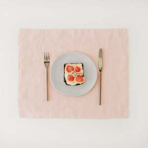 Růžové lněné prostírání Linen Tales, 35 x 45 cm