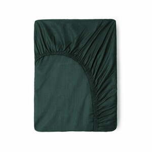 Olivově zelené bavlněné elastické prostěradlo Good Morning, 160 x 200 cm