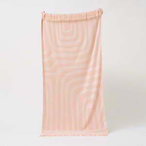 Růžová bavlněná plážová osuška Sunnylife Luxe, 160 x 90 cm