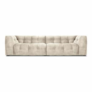 Béžová sametová pohovka Windsor & Co Sofas Vesta, 280 cm